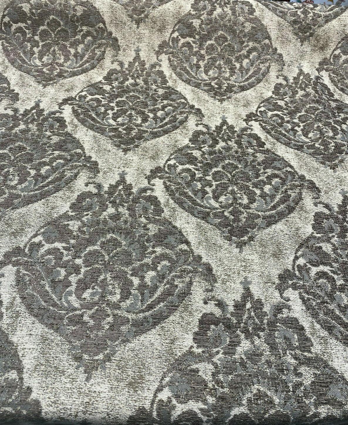 Swavelle Burano Chenille Fabric - Mushroom Taupe, 58" Width, 14" Horizontal Repeat, 14" Vertical Repeat (1 Yard)