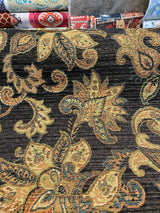 Swavelle Halliwell Floral Chenille Chenille Fabric - Onyx Floral, 56" Width (1 Yard)
