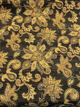 Swavelle Halliwell Floral Chenille Chenille Fabric - Onyx Floral, 56" Width (1 Yard)