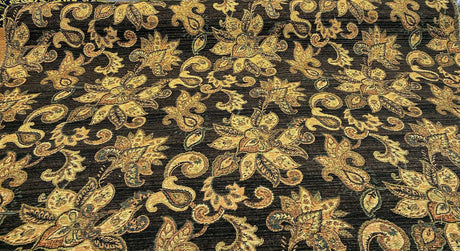 Swavelle Halliwell Floral Chenille Chenille Fabric - Onyx Floral, 56" Width (1 Yard)