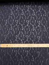 Black Polyamide Elastane Knitted Floral Fabric