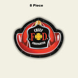 8 Count Firefighter Fireman Hat Paper Dessert Plates 7 Inch Disposable Birthday Party Supplies