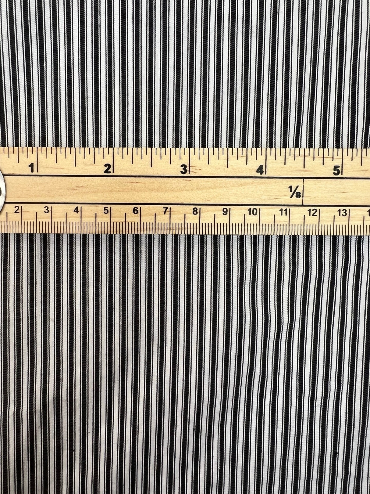 Cotton Blend Striped Gray White Fabric
