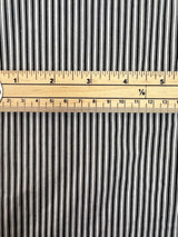 Cotton Blend Striped Gray White Fabric