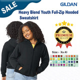 Gildan® Heavy Blend Youth Full Zip Hooded Long Sleeve Sweatshirt