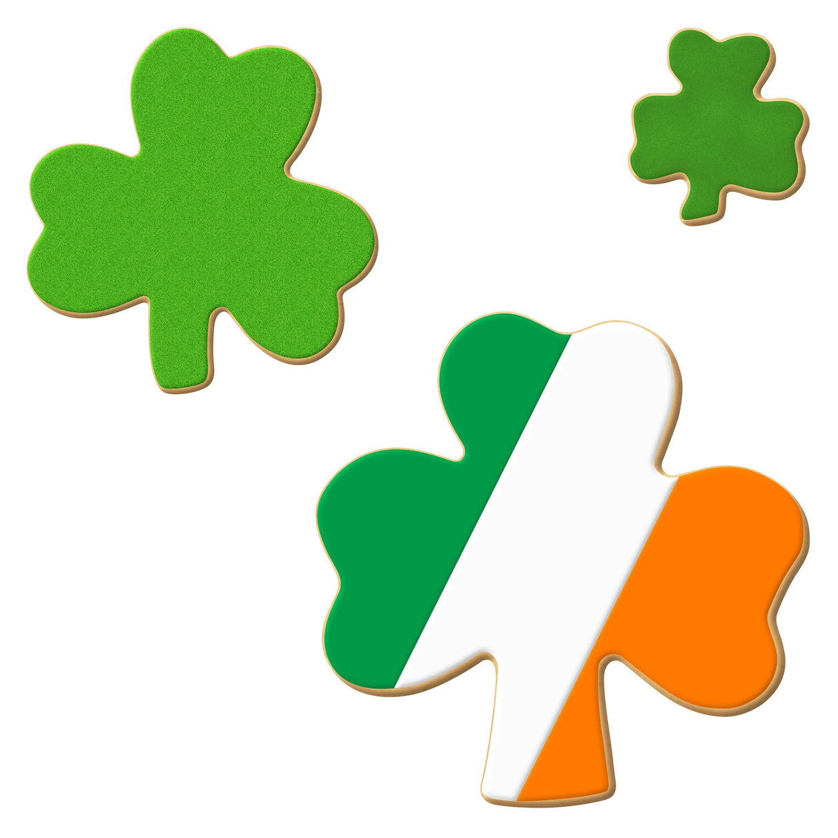 Shamrock Nested Cookie Cutter Set 3 Pc GC0105 with a Hang Tag Cookie Recipe Card
