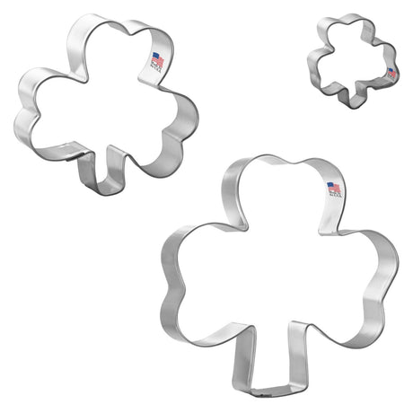 Shamrock Nested Cookie Cutter Set 3 Pc GC0105 with a Hang Tag Cookie Recipe Card