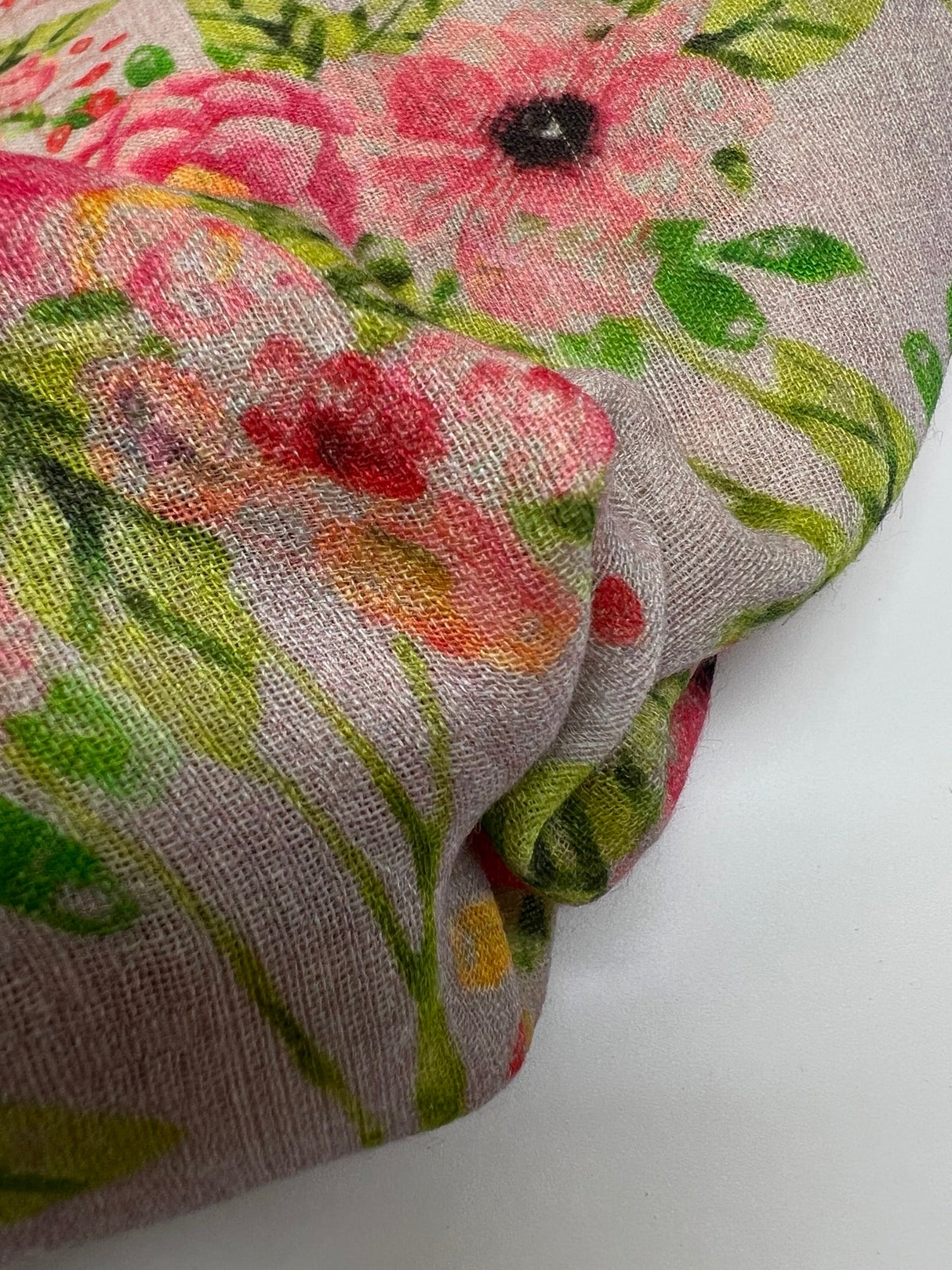 Printed Floral Wool Fabric