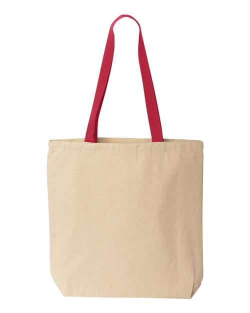 Natural Cotton Canvas Tote with Contrast-Color Handles