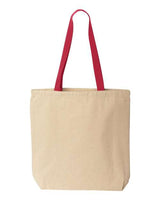 Natural Cotton Canvas Tote with Contrast-Color Handles