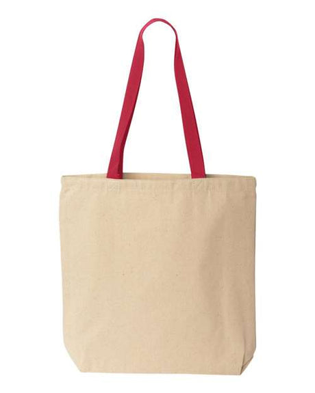 Natural Cotton Canvas Tote with Contrast-Color Handles