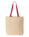 Natural Cotton Canvas Tote with Contrast-Color Handles