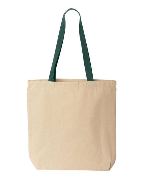 Natural Cotton Canvas Tote with Contrast-Color Handles
