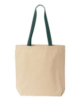 Natural Cotton Canvas Tote with Contrast-Color Handles