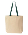 Natural Cotton Canvas Tote with Contrast-Color Handles