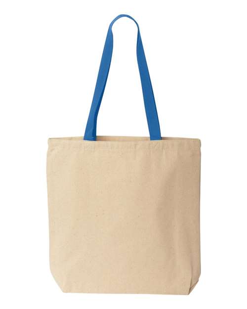 Natural Tote with Contrast-Color Handles