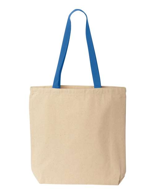 Natural Cotton Canvas Tote with Contrast-Color Handles