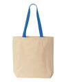 Natural Cotton Canvas Tote with Contrast-Color Handles