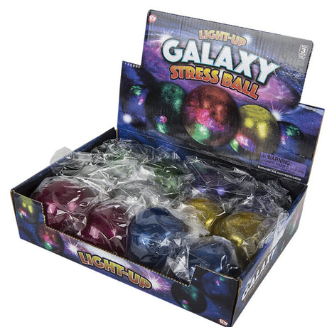 Flashing Galaxy Squeeze Ball 3-inch diameter