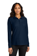 Port Authority® Womens Wearever Signature Pique Long Sleeve Polo Durable Comfortable Shirt