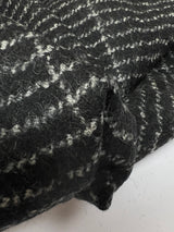 Wool Polyamid Gabardine Gray Black Striped