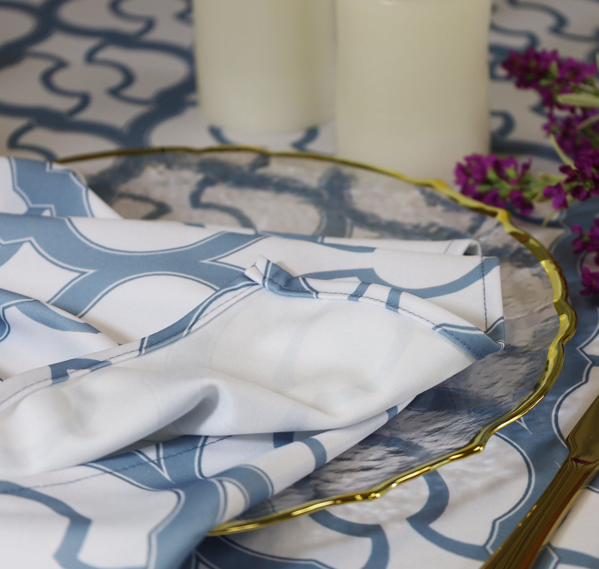 Scuba Rectangular Tablecloth 90x156 Dusty Blue