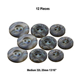 12 Pcs 20mm Gray Marble Shell Buttons 2-Hole Faux Shell Plastic Sewing Buttons for Crafts & Apparel
