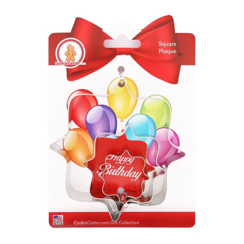 Square Plaque Nested Cookie Cutter Set 3 Pc GC0108 with a Hang Tag Cookie Recipe Card
