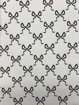 1 Yard Pink Bow Print Spandex Fabric Four Way Stretch for Swimwear and Costumes 58"/60" Width