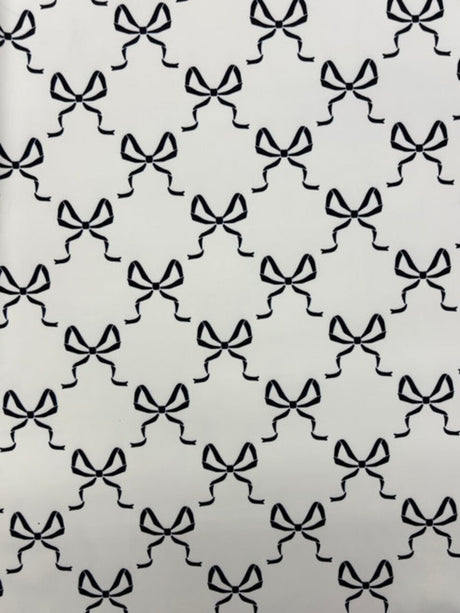 1 Yard Pink Bow Print Spandex Fabric Four Way Stretch for Swimwear and Costumes 58"/60" Width