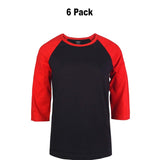 Sofra Ladies Baseball Tee Pack Of 6 Great For All Day Comfort