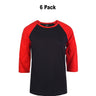 Sofra Ladies Baseball Tee Pack Of 6 Great For All Day Comfort