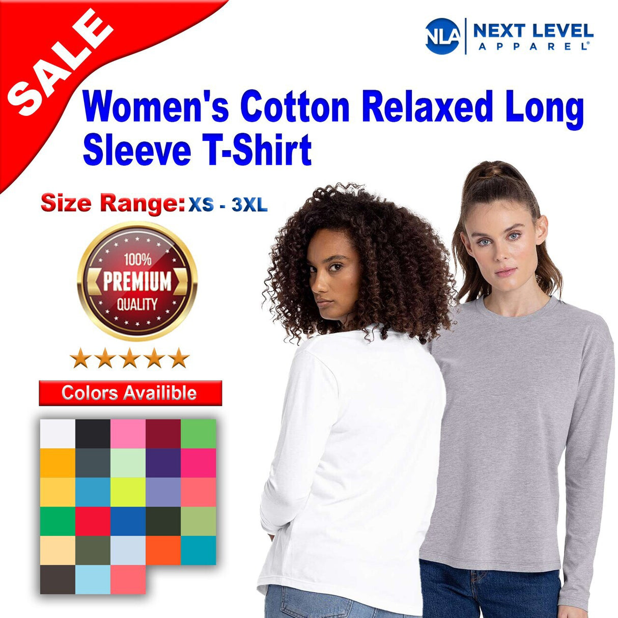 Next Level® Women's Cotton Relaxed Crewneck Long Sleeve T-Shirt