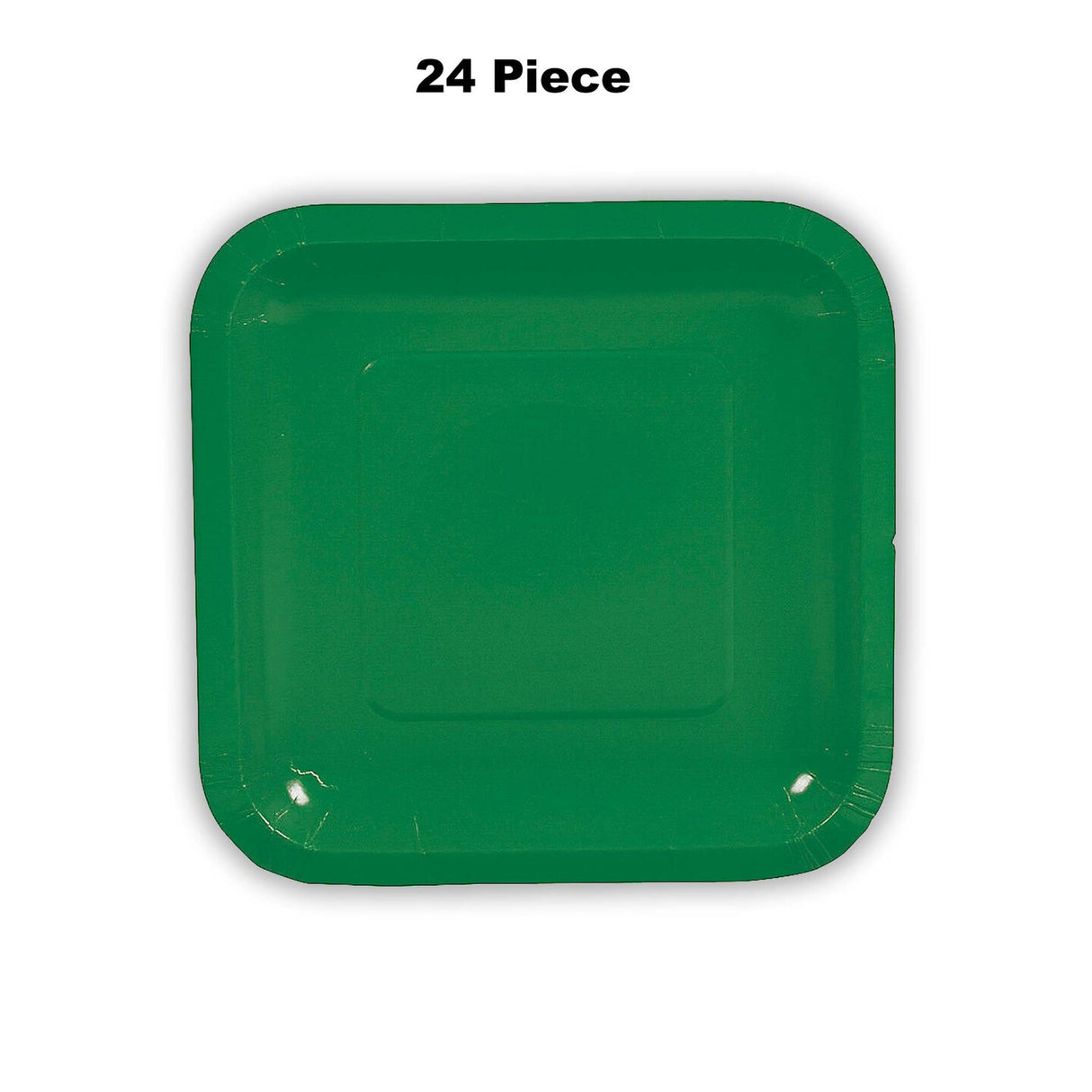 24 Count Green Square Paper Dessert Plates for Wedding Baby Shower Party Events 7 Inch