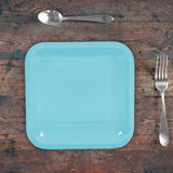 24 Count Light Blue Square Paper Dessert Plates Disposable Party Supplies Wedding 7 Inch