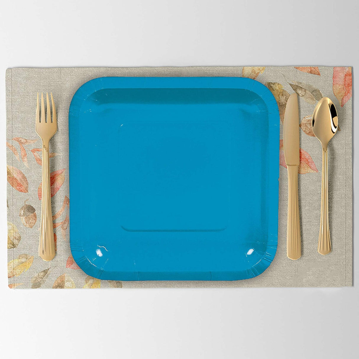 24 Count Turquoise Square Paper Dessert Plates for Wedding Party Baby Shower Birthday Event 7"