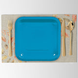 24 Count Turquoise Square Paper Dessert Plates for Wedding Party Baby Shower Birthday Event 7"