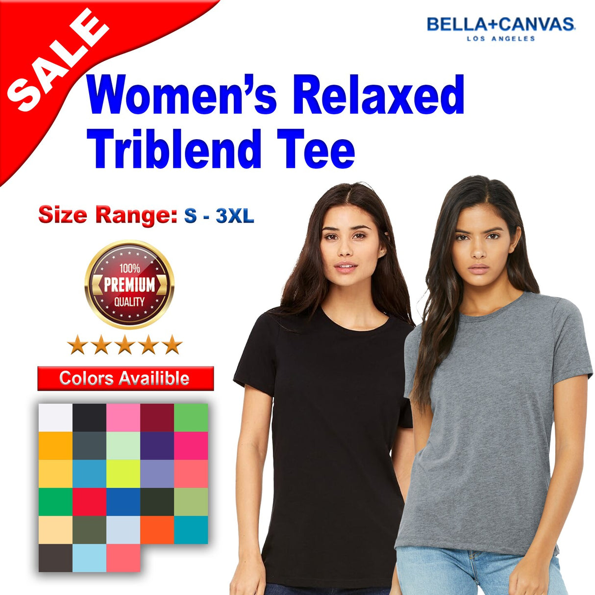 BELLA + CANVAS® Women’s Relaxed Triblend Short Sleeve Crewneck Tee