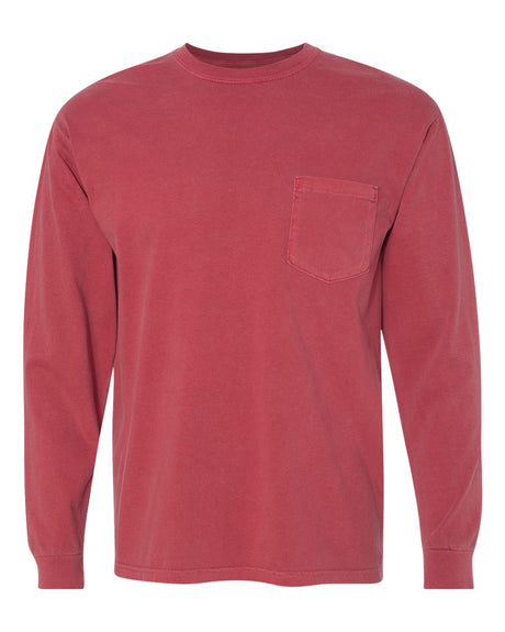 Comfort Colors® Garment-Dyed Heavyweight Crewneck Long Sleeve Pocket T-Shirt