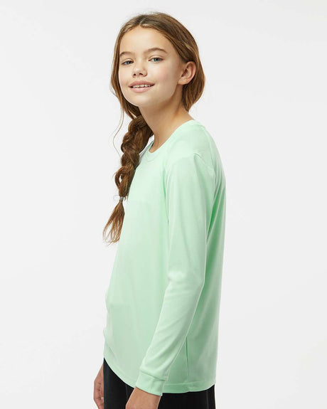 Front view of Paragon Youth Performance Long Sleeve Athletic Tee for outdoor and active wear