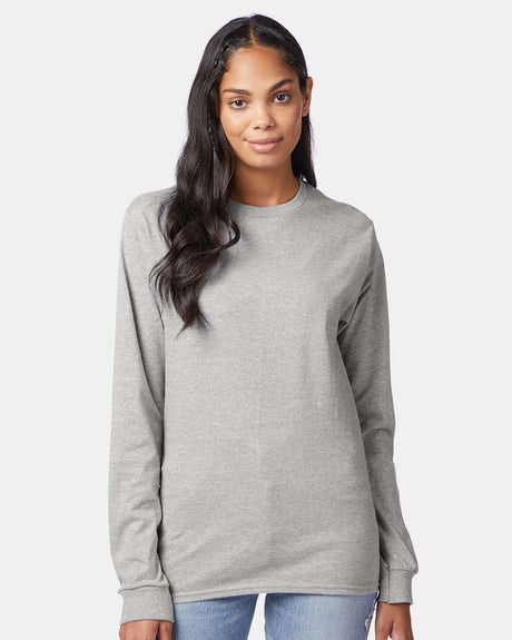 Hanes Authentic Crewneck Long Sleeve T-Shirt by HANES