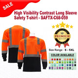 High Visibility Contrast Long Sleeve Safety T-shirt