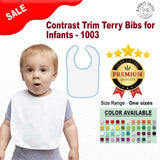 RADYAN® Contrast Trim Terry Bibs for Infants - 1003