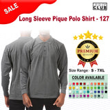Long Sleeve Pique Polo Shirt