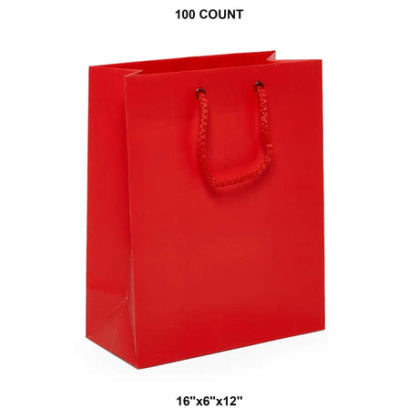 Elegant Matte Euro Tote 16" x 6" x 12"