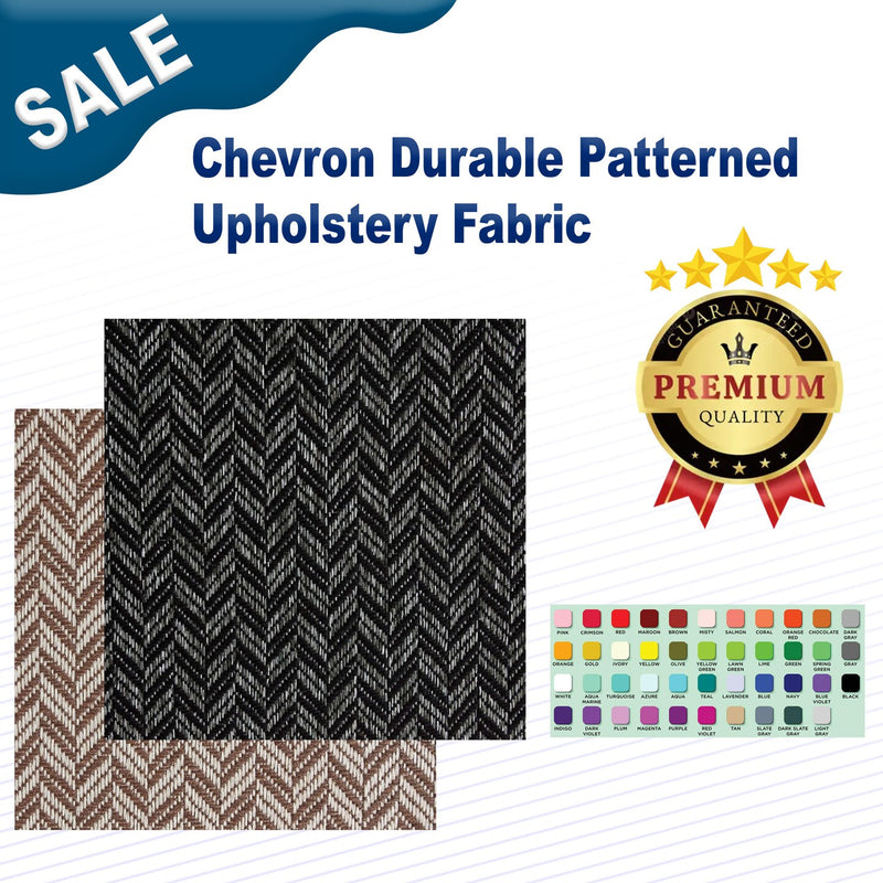 1 Yard Chevron Durable Patterned Upholstery Fabric 54" Wide