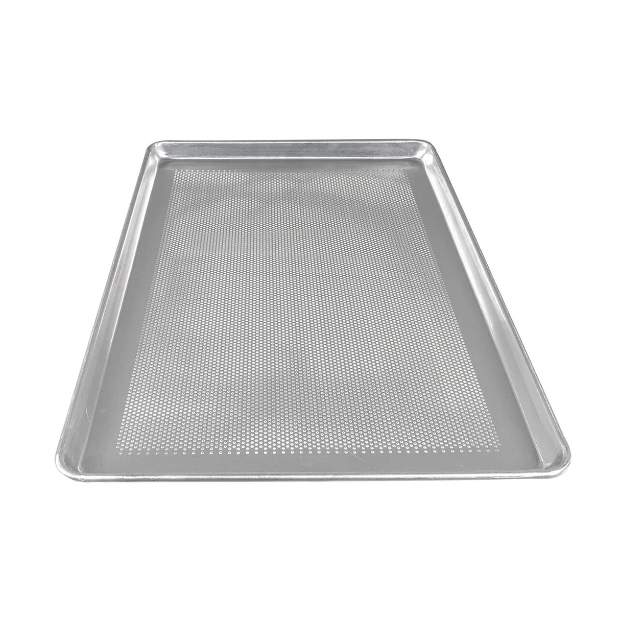 26" x 18" Full Size Perforated Sheet Pan 18 Gauge 3003 Aluminum Galvanized Wire Rim