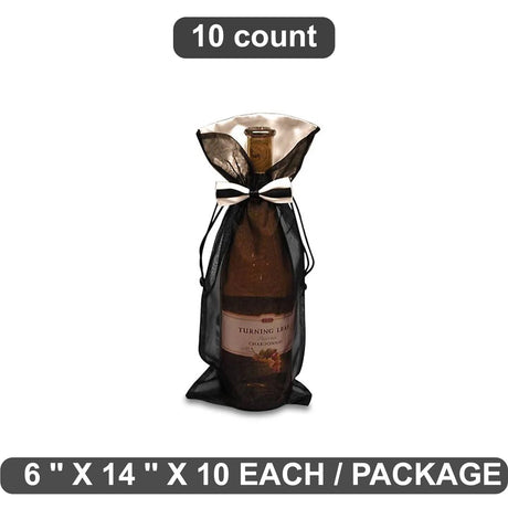 Stylish Bow Tie Organza Wine Bag 6" x 14"