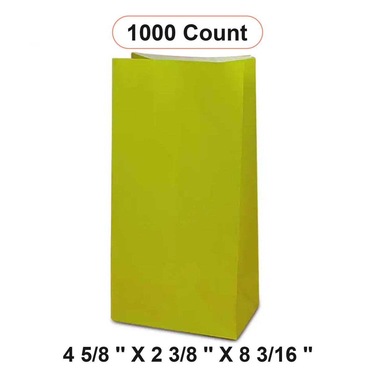 Colored Paper Packaging Bags 4 5/8'' x 2 3/8'' x 8 3/16''