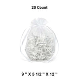 Wide Round Flat Bottom Organza Bags 9'' x 5 1/2'' x 12'' for Favors